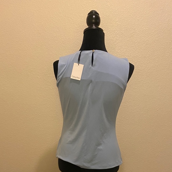 Calvin Klein Light Blue Pleated Blouse - Picture 3 of 6